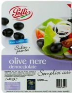 Black Pitted Olive in tray Polli